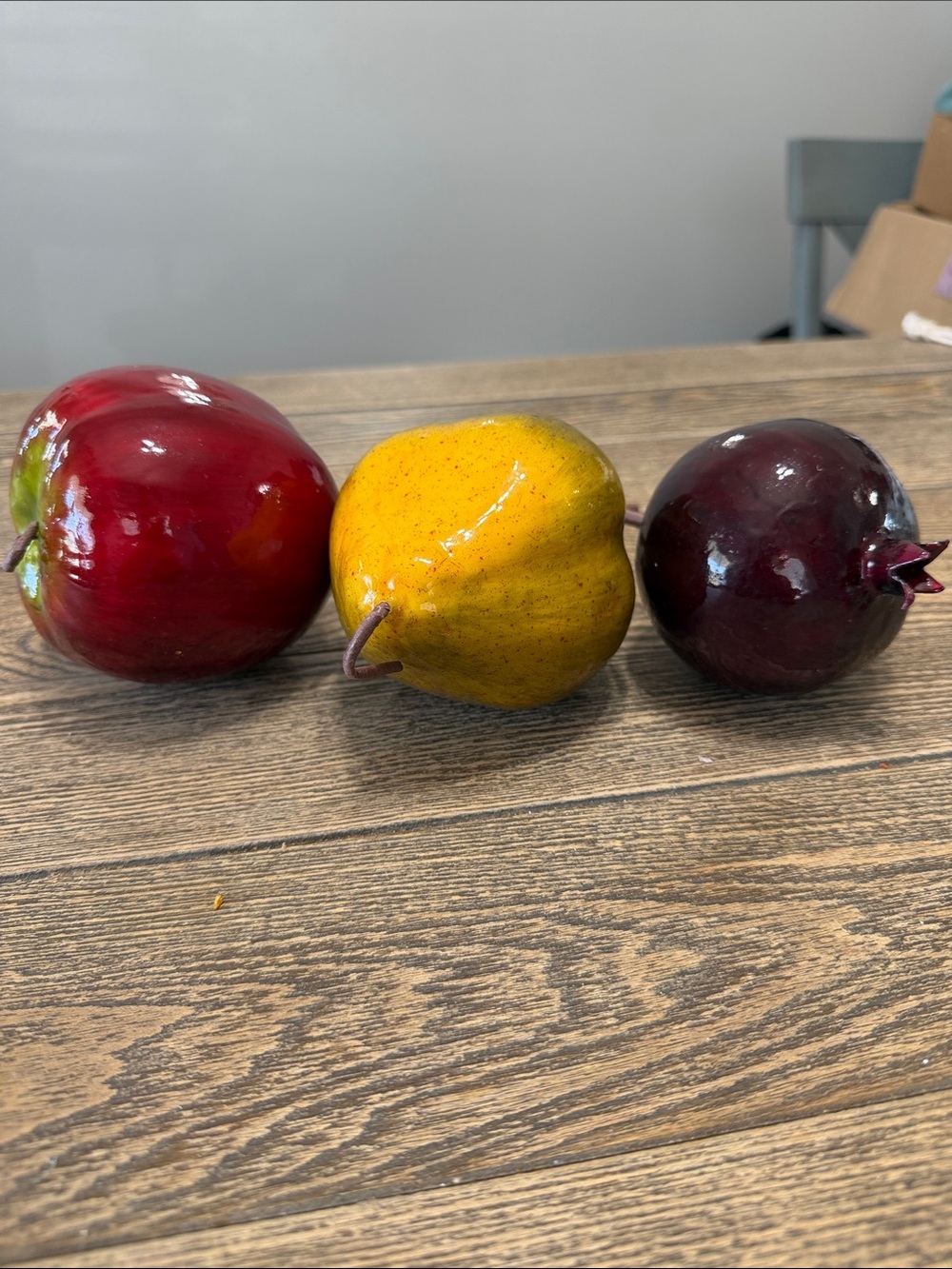 VTG Glossy Ceramic Fruit Trio‎ Perfect for a Craft or Centerpiece Perfect Cond